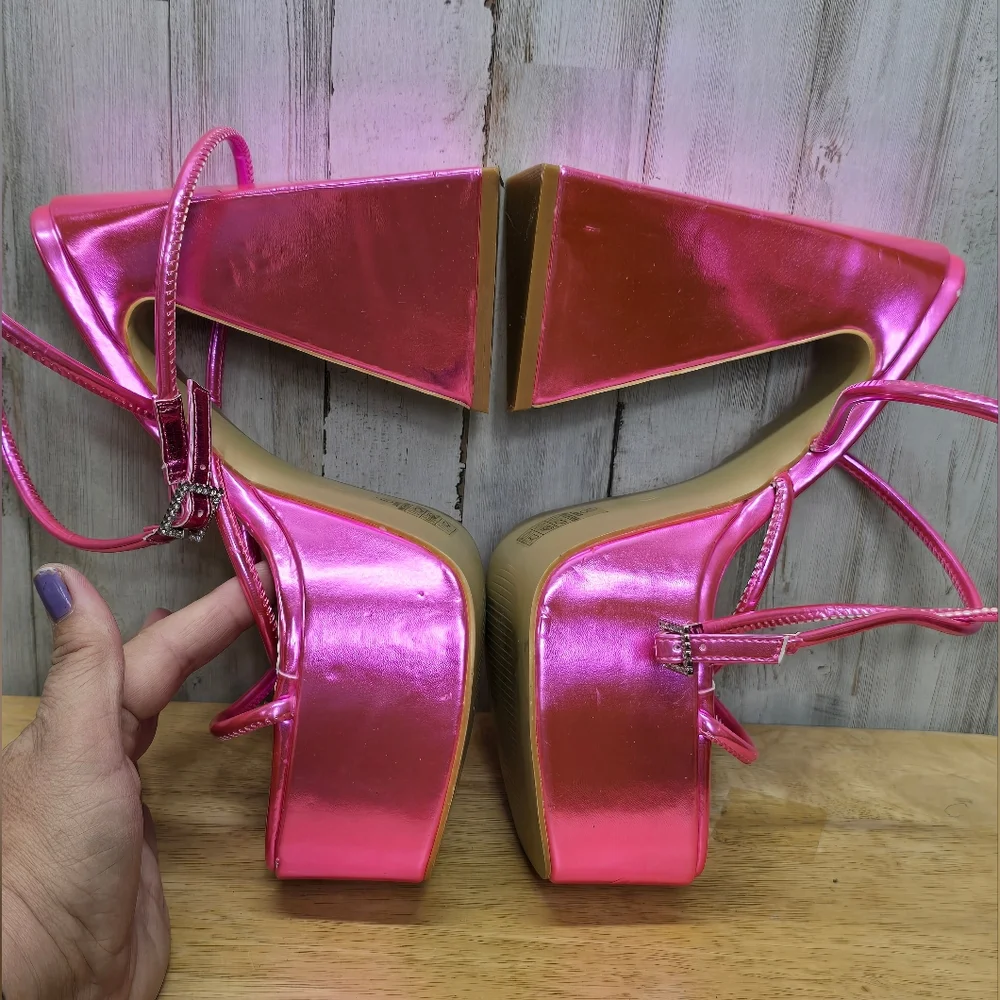 Mata High Heel Platform Sandals Hot Pink 7.5 Party Cosplay Prom Barbiecore